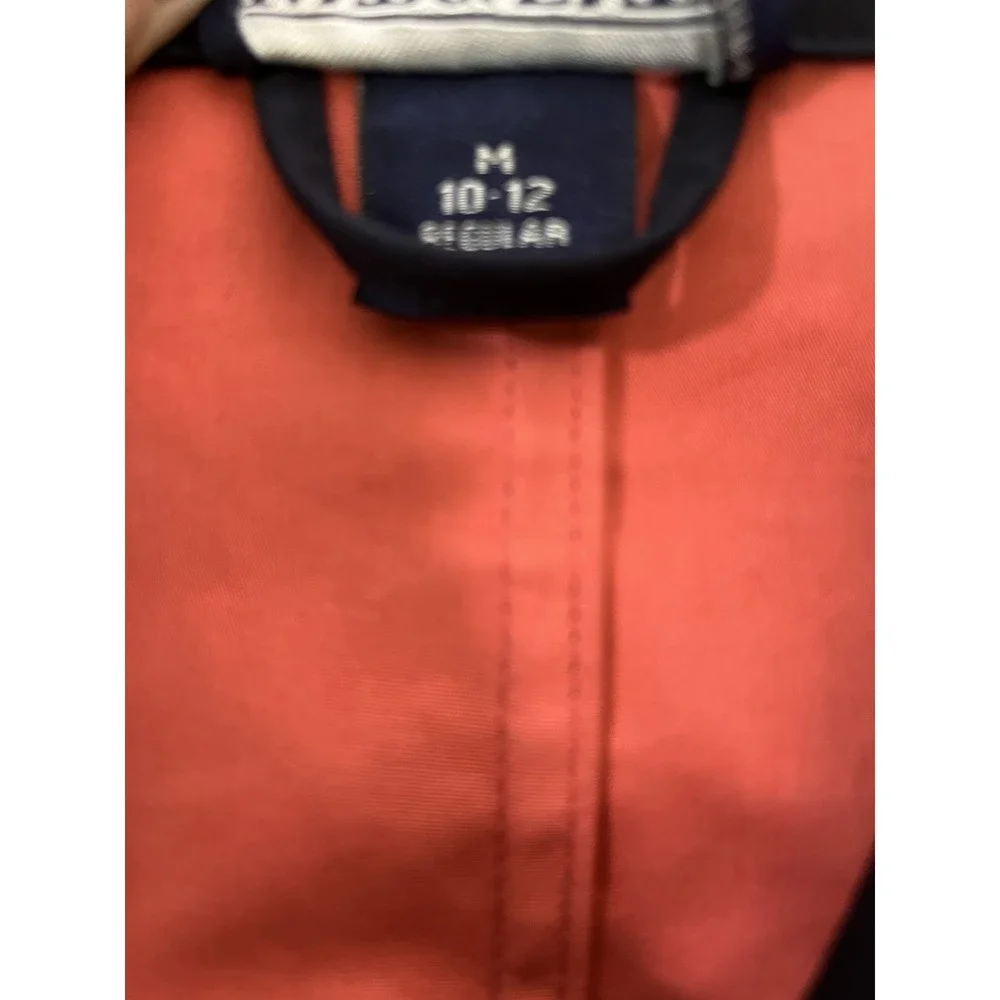 Lands' End Navy Blue Double Breasted Collared Lightweight Prep Jacket Size 10-12
